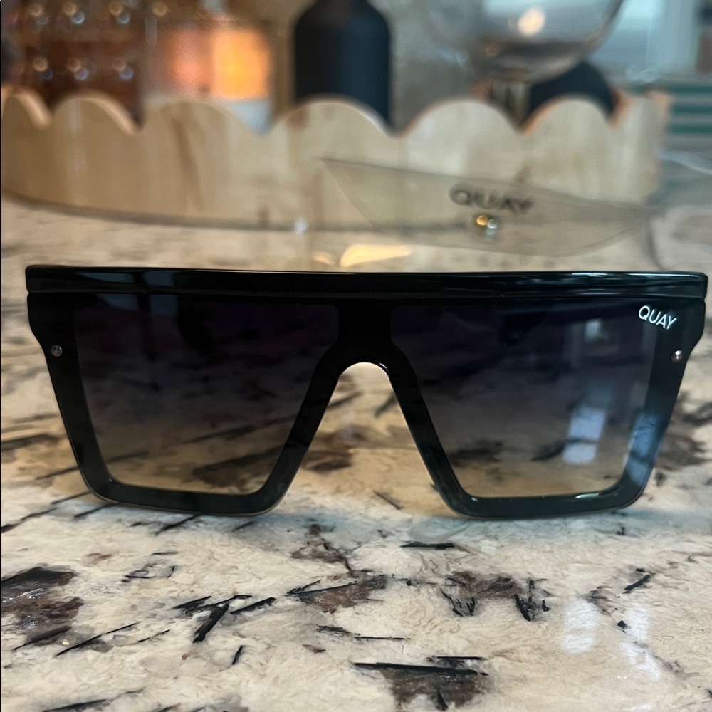 Quay Australia Black Angular Sunglasses